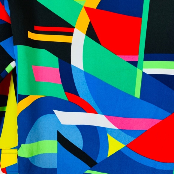 Lauren Ralph Lauren Black Label Women Shirt Size XS ButtonTop Geometric Nautical - Picture 12 of 14